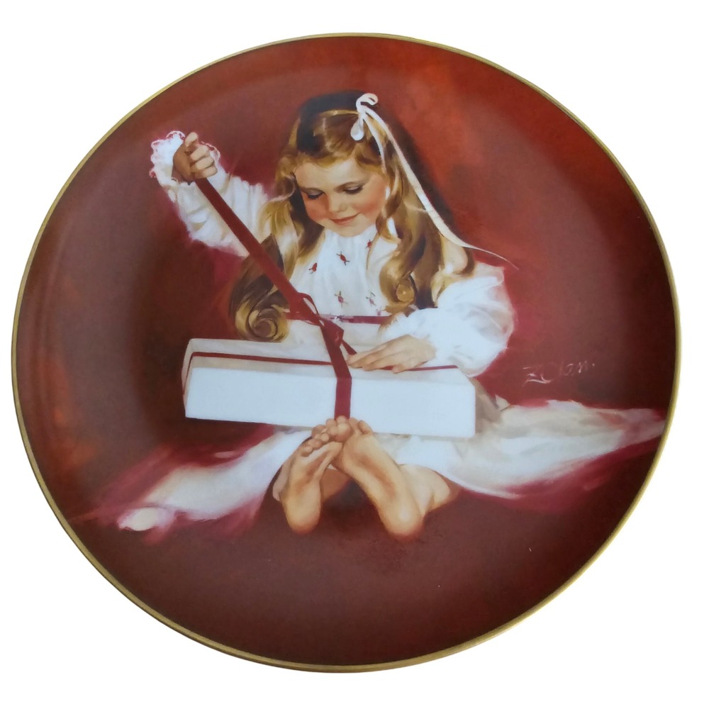 Donald Zolan 'A Gift for Laurie' 1981 Collector Plate Pemberton & Oakes Holiday